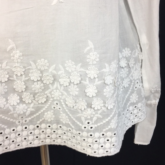 J. Crew white floral popover size S NWT - Picture 4 of 9